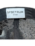 SP3CTRUM Trucker Hat black — adjustable snapback detail, mesh ventilation back, structured fit, unisex athletic headwear