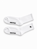 Layover Crew Sock 3-Pack — flat lay, white, SP3CTRUM wordmark on sole, puzzle mark on cuff