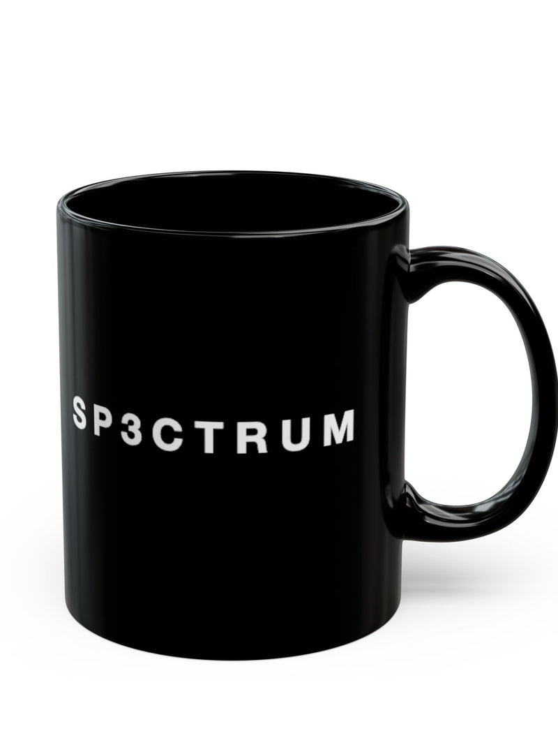 SP3CTRUM Black Coffee Mug - Minimalist Tech Logo 11oz